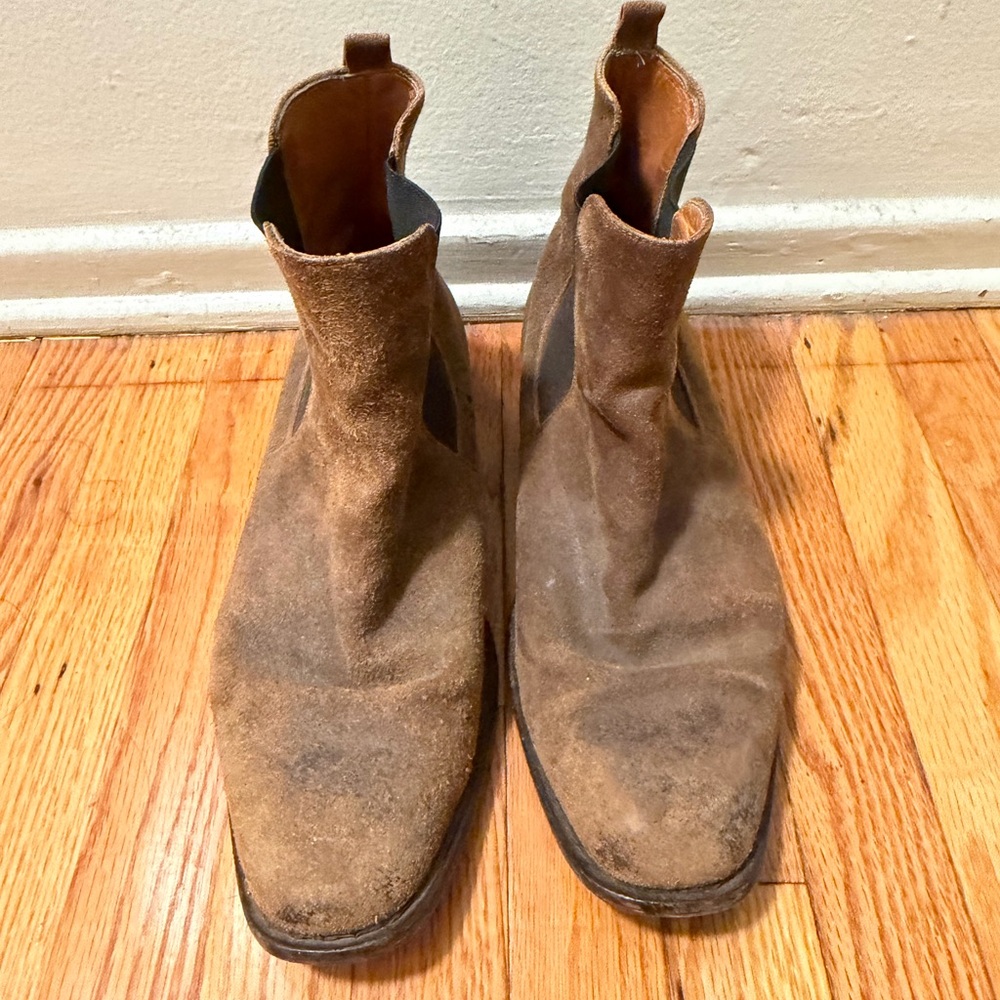 Men's Billy Reid Brown Suede Chelsea Boots